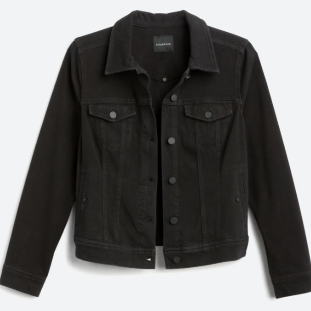 Liverpool kolten denim jacket with extreme stretch black size large